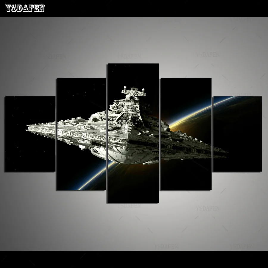 5 Panels Canvas Star Wars Airship Wall Art Picture Canvas Paintings For