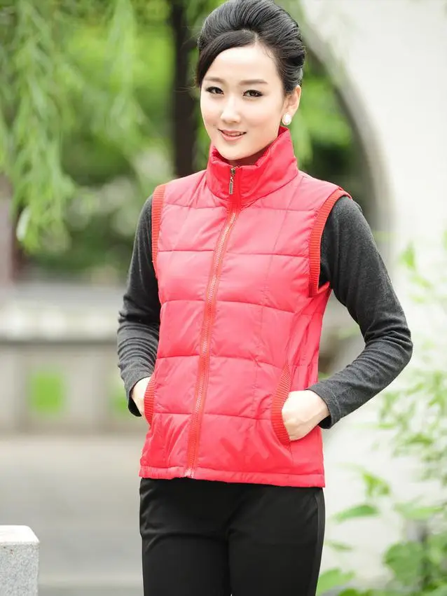 Лидер продаж, Модный зимний пуховый жилет для мужчин и женщин, пуховый жилет, куртка, пуховик на открытом воздухе, большой размер, XL-XXXL - Цвет: red