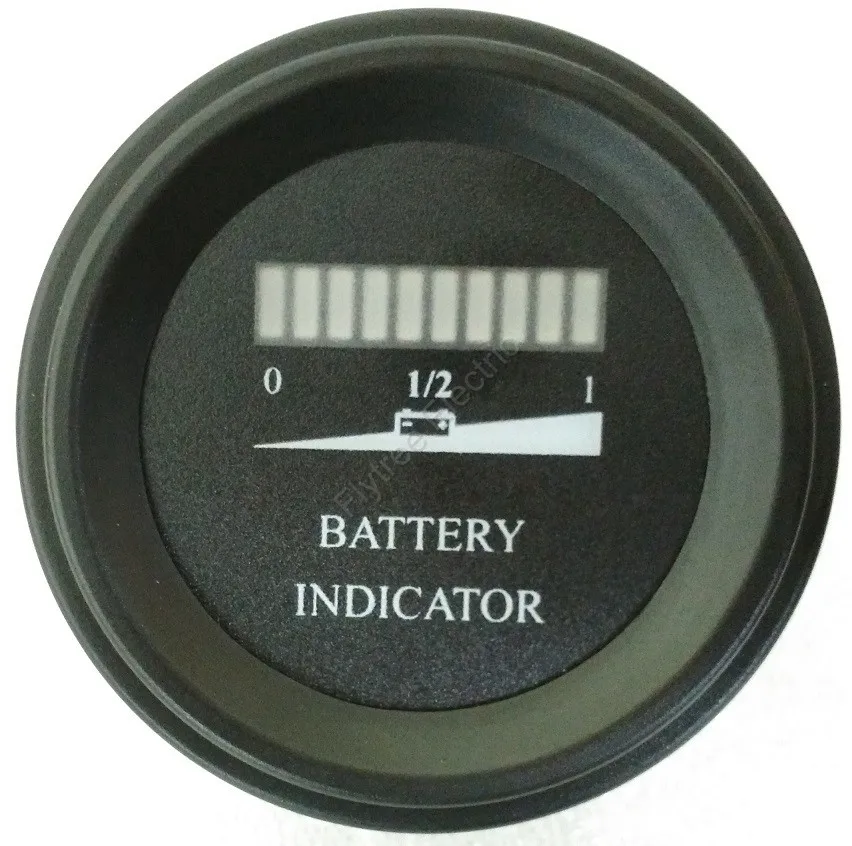 

24V Round battery gauge 10 Bar LED Digital Battery Discharge Indicator meter for LSV NSV golf carts