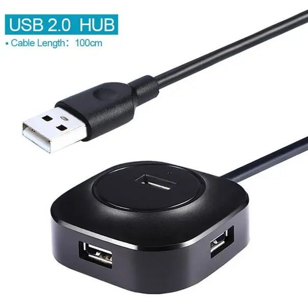 KuWFi USB концентратор многопортовый usb-адаптер 3,0 гнездо для зарядки Micro USB 2,0 концентратор внешний 4 порта для компьютера аксессуары ПК ноутбук huawei - Цвет: USB2.0 Cable 100cm