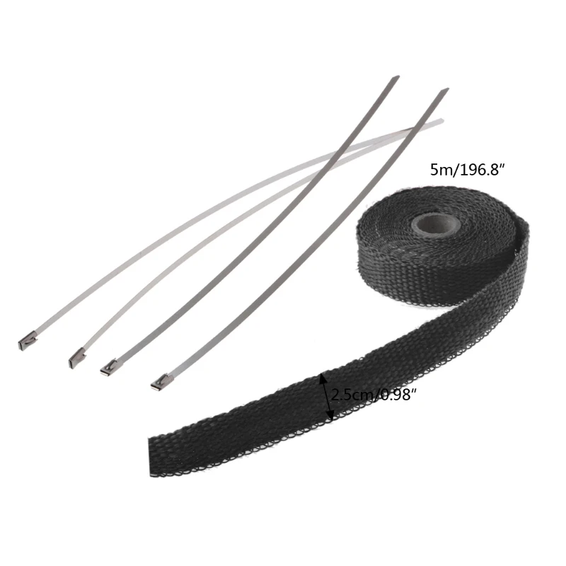 5M Car Incombustible Motorcycle Turbo Manifold Heat Exhaust Wrap Tape Thermal Exhaust Manifolds Stainless Ties Automobiles Parts 5M Car Incombustible Motorcycle Turbo Manifold Heat Exhaust Wrap Tape Thermal Exhaust Manifolds Stainless Ties Automobiles Parts