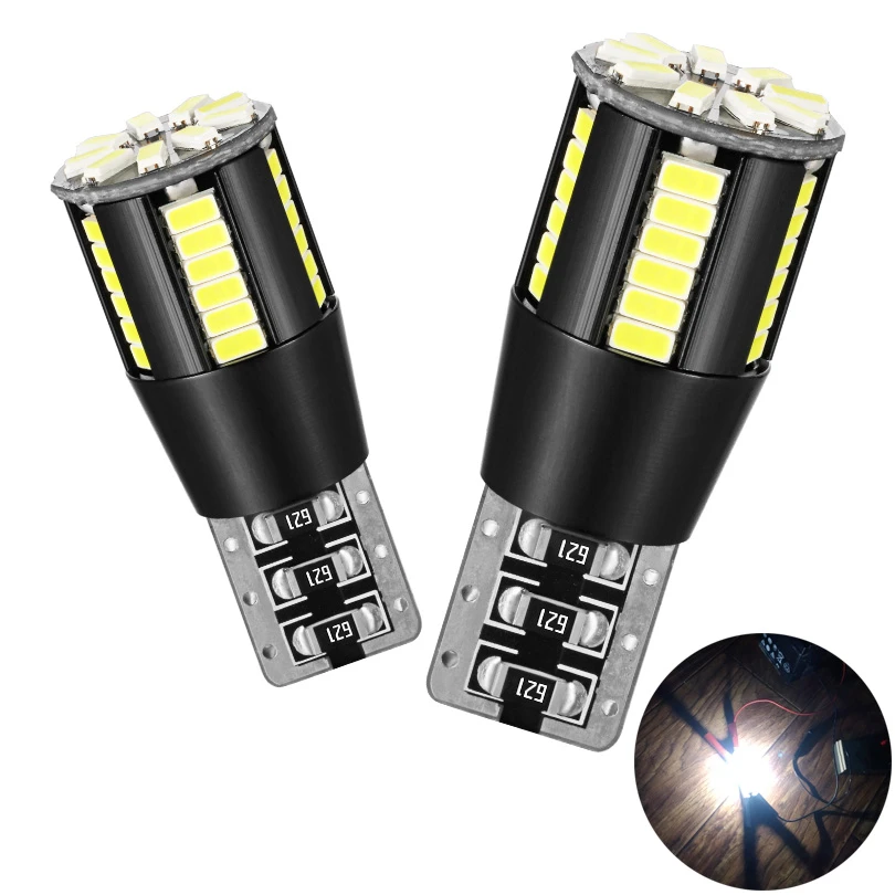 

2x W5W T10 LED Canbus Bulb 3014 SMD 168 194 Car Clearance Parking Lights Auto Interior Reading Signal Lamp White 6000K