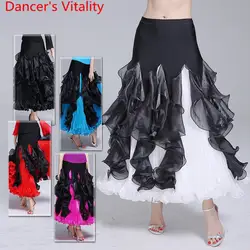 2019 новые бальные танцы органза широкая юбка Для женщин бальное платье, для вальса Джаз Национальный Стандартный танец