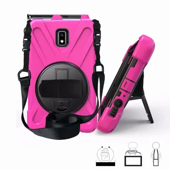 

Case For Samsung Galaxy Tab Active 2 8.0 T390 T395 SM-T395 8.0 inch Tablet Heavy Duty Silicone Hard Cover Neck Strap Hand Strap