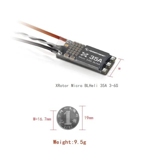 Hobbywing XRotor micro 20A/30A/35A BLHeli ESC поддержка OneShot125 провода для FPV гоночный Квадрокоптер Дрон