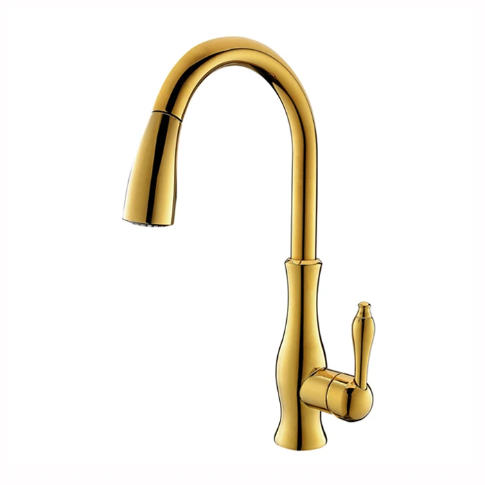 GOLD PULL OUT KITCHEN FAUCET (8)