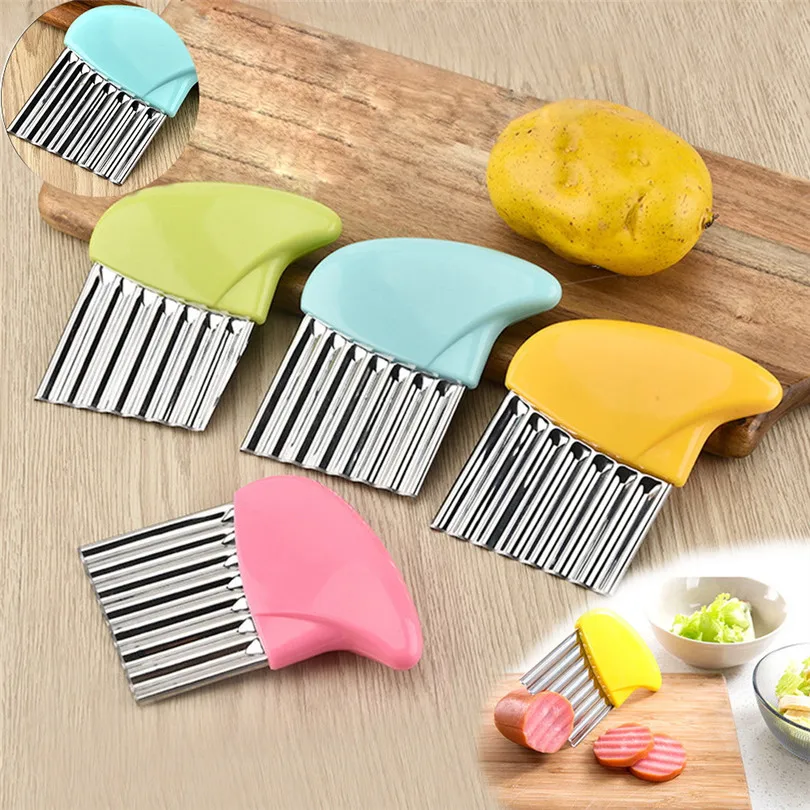 Kitchen Accessories Gadgets Vegetable Cutter Wave onion potato slices wrinkled french fries salad corrugated cutting  (2)