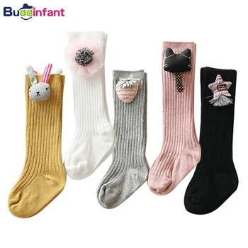 

cotton infant socks baby girls high knee socks bunny funny long sock for newborns toddlers leg warmers knitted sock little girl