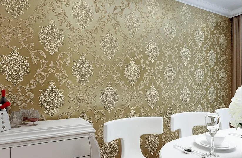 Waliicorners European bedroom wall paper shop for living room simple European Damascus wallpaper for walls 3 d 35