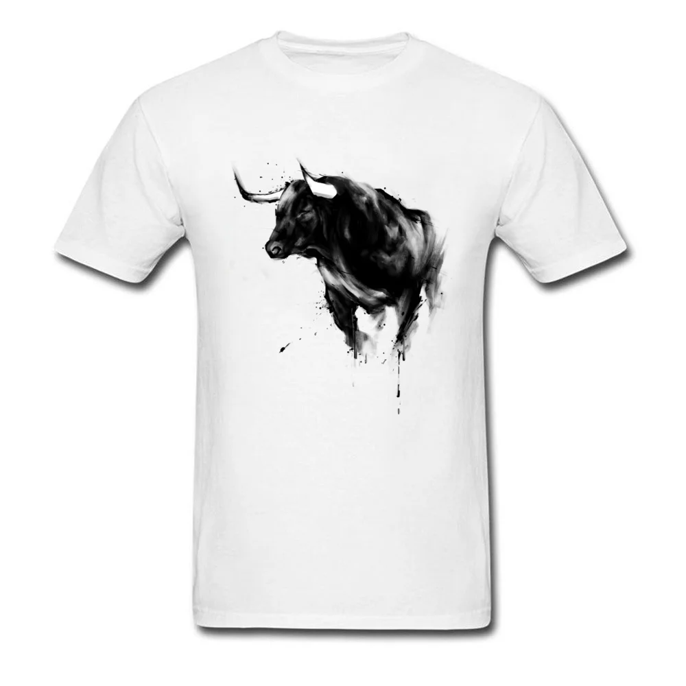 Bull Shirt T Shirts for Men Street Labor Day Tops Shirts Short Sleeve Retro Design Tee Shirts Round Collar 100% Cotton Fabric Bull Shirt white