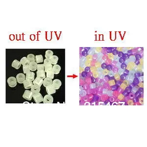 

1 set of 500X UV Multi Color changing Pony Bead Colour Change bean in the Sun and return white at night for school science craft
