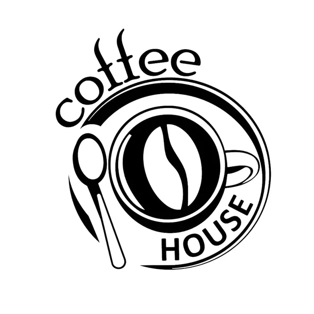 Coffee Sign Wall Decal Window Vinyl Sticker Modern Cafe Logo Art