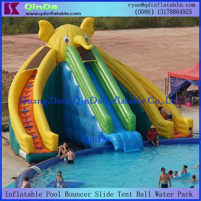 Giant Inflatable Pool Slide For Adult And Kid Elephant Summer Water Park Giant Inflatable Pool Slide For Adult And Kid Elephant Summer Water Park