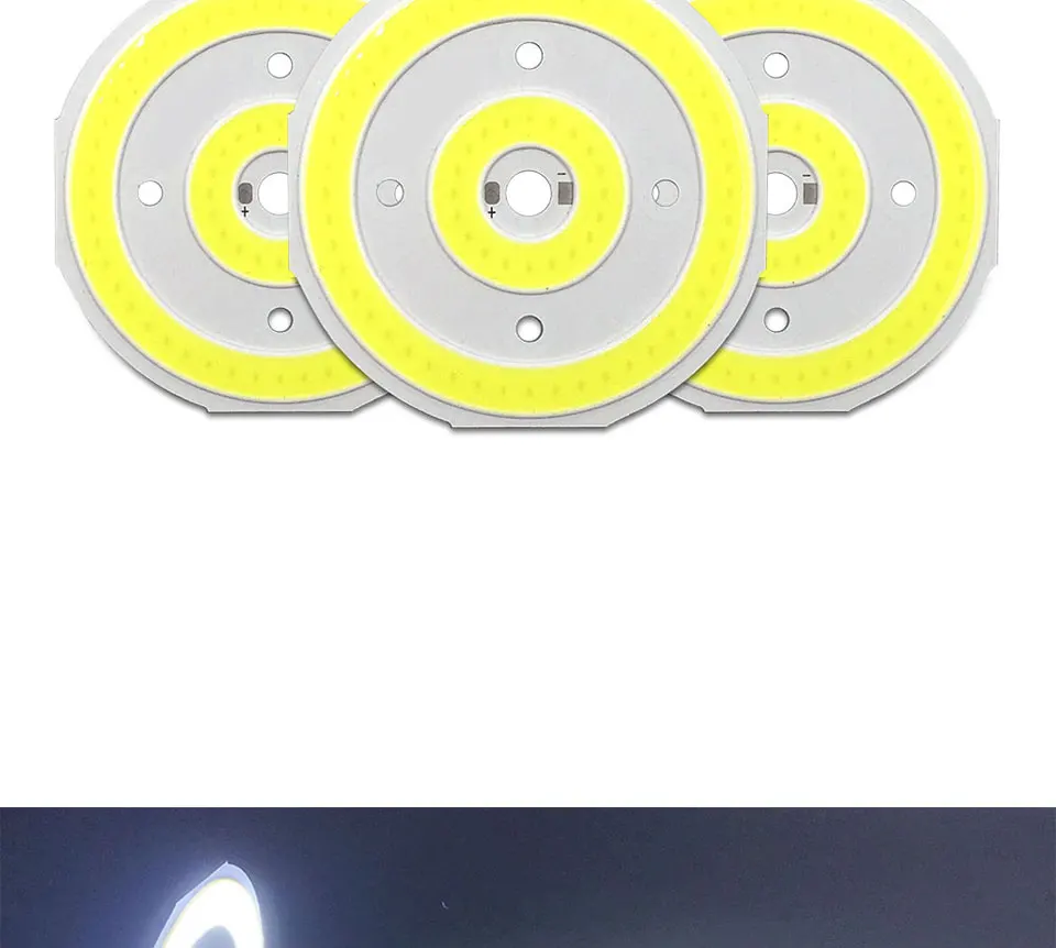 12V Round COB LED Chip 20W DC12V Light Bulb 65mm Diameter Double-ring Rounded LED Lamp for DIY Car Lighting House Work Lights (7)