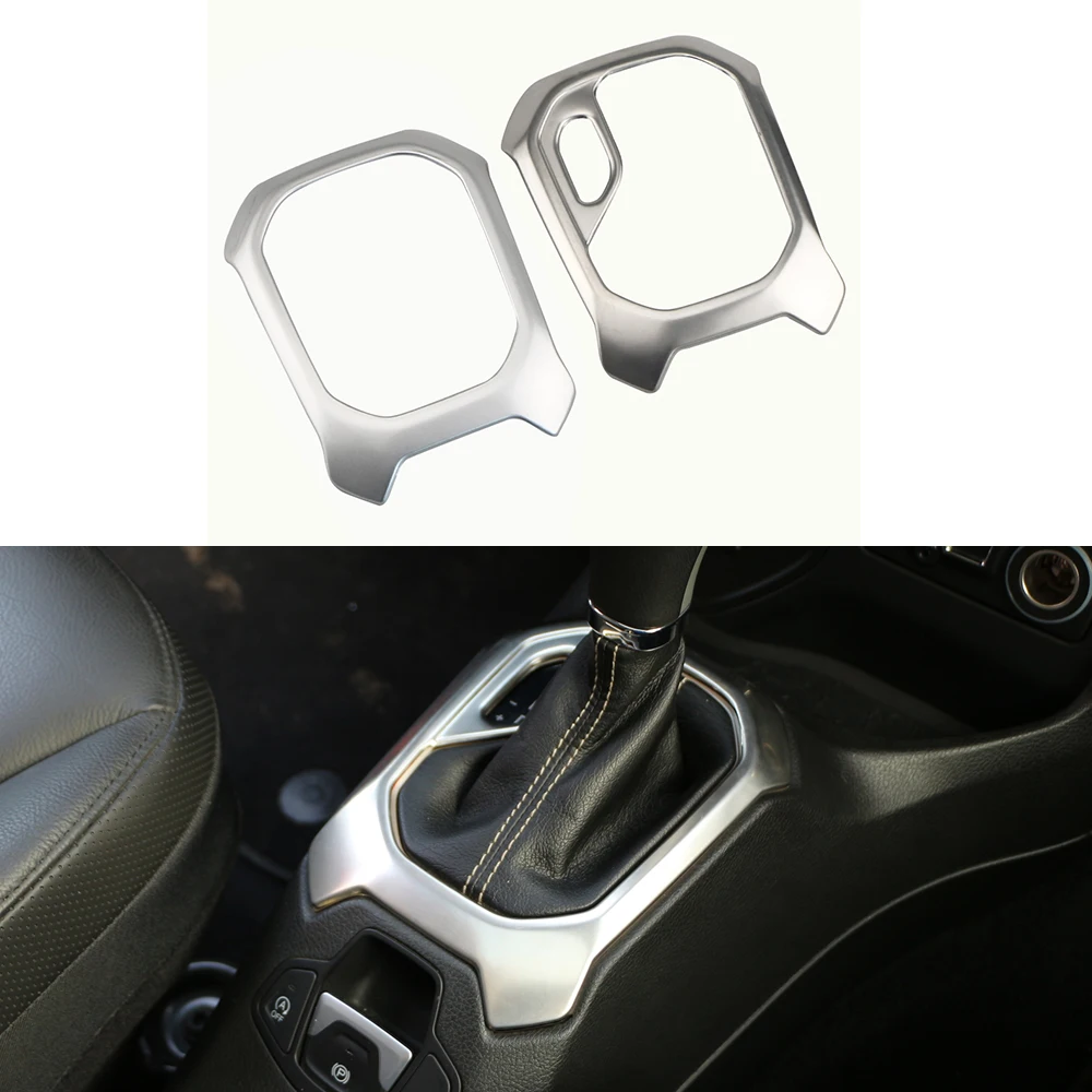 

Jameo Auto Car Interior Gear Shift Knob Panel Decoration Cover Trim Frame Stickers Fit for Jeep Renegade 2014 - 2019 AT Model