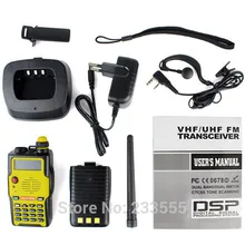 10pcs Yellow BaoFeng BF-E500S Walkie Talkie Portable Two Way Radio VHF UHF 5W Dual Band Dual Display VOX Scan 128CH FM Radio