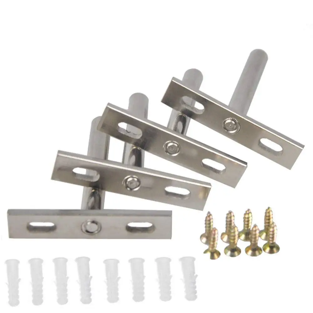 

4Pcs 3 inches Floating Shelf Brackets,Perfect Hardware for Wooden Shelves,Concealed Mount for Home Wall DIY,Silver