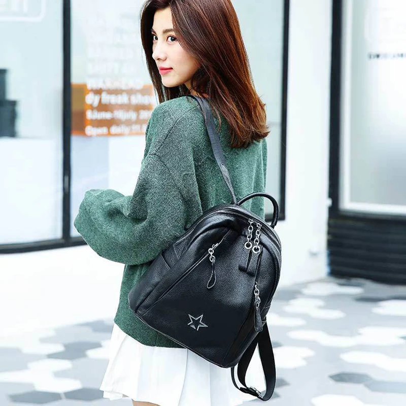 

DANJUE Real Genuine Leather Brand Arrival Fashion Designer Luxury Famous Brands WoMen backpack Cowhide School iPad Bag ladies