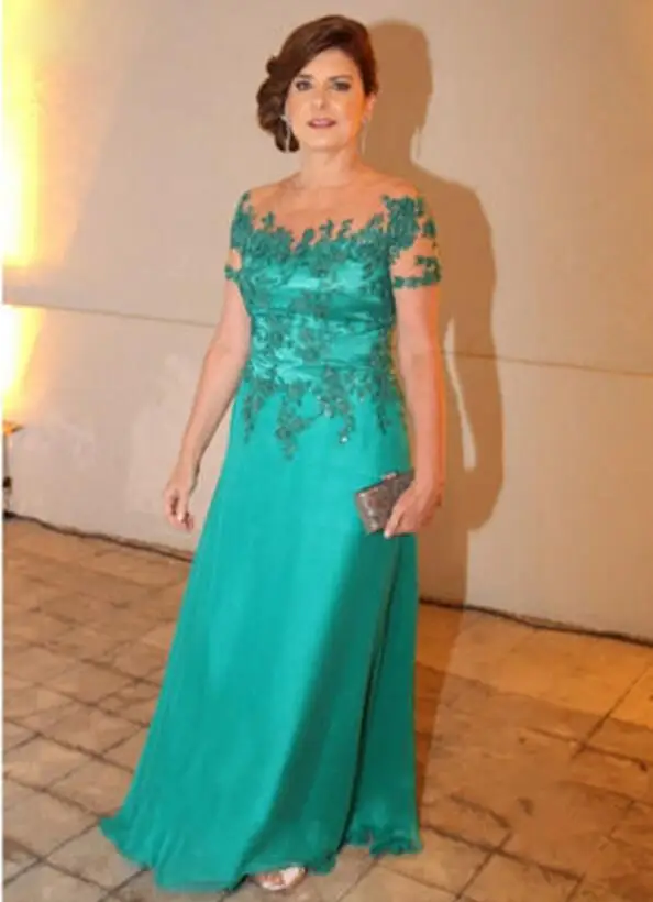Mint Green 2017 Mother Of The Bride Dresses A Line Cap Sleeves