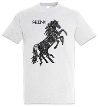

Sleipnir II T-Shirt Odhins Horse Pferd Odin Walhalla Thor Loki Wikinger Vikings Stranger Things Design T Shirt 2018 New