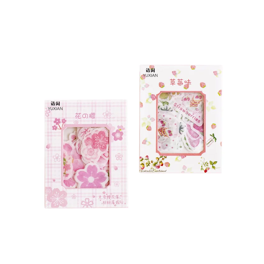 

40pcs/pack Pink Flower Peach cherry blossom flamingo Sticker Diary Scrapbook Notebook Label Deco Children Best Gift 8 selections