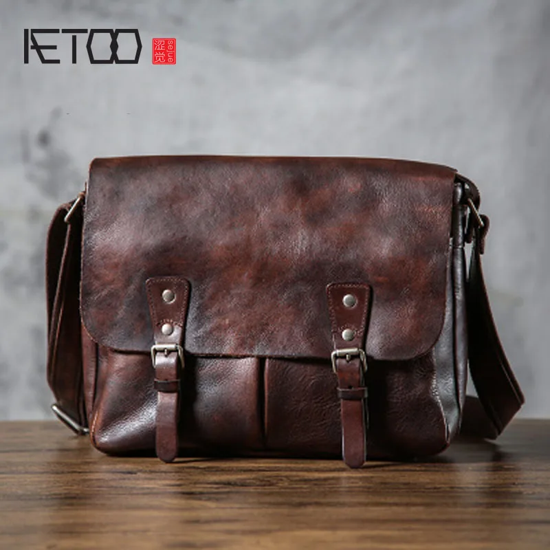 

AETOO Handmade tannery Europe and the United States retro to do the old messenger bag male original design leather shoulder bag