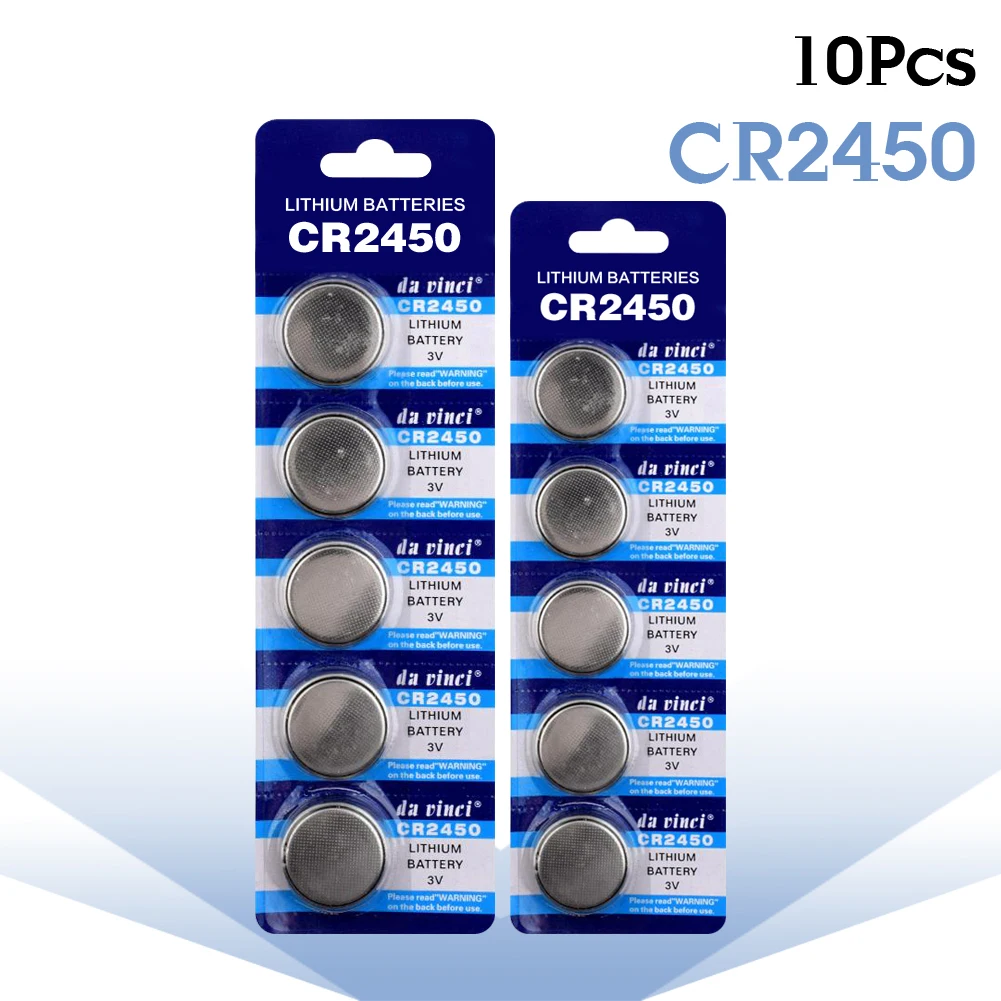 

YCDC 10pcs CR2450 DL2450 CR2450n ECR2450 BR2450 KCR2450 5029LC LM2450 button Cell Coin Lithium Battery for watch CR2450 battery