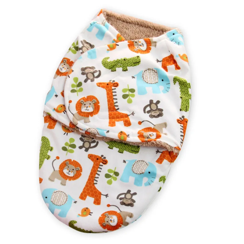 

Baby Wrap Soft Envelope Blankets Newborn Swaddle Wrap Infant Sleeping Bag Warm Bedding Double Layer Short Plush Swaddle 28X41cm