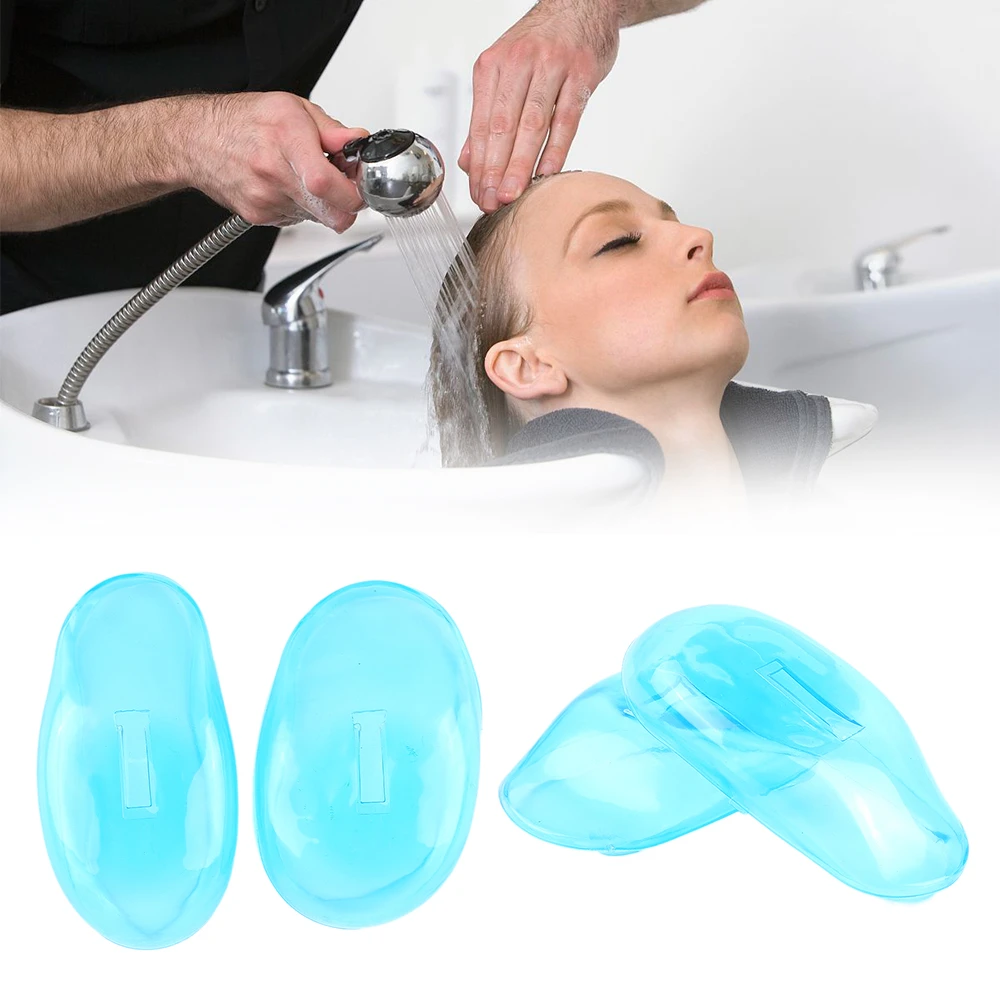 1 Pair Reusable Silicone Hair Dye Ear Covers Shield Barber Shop Anti