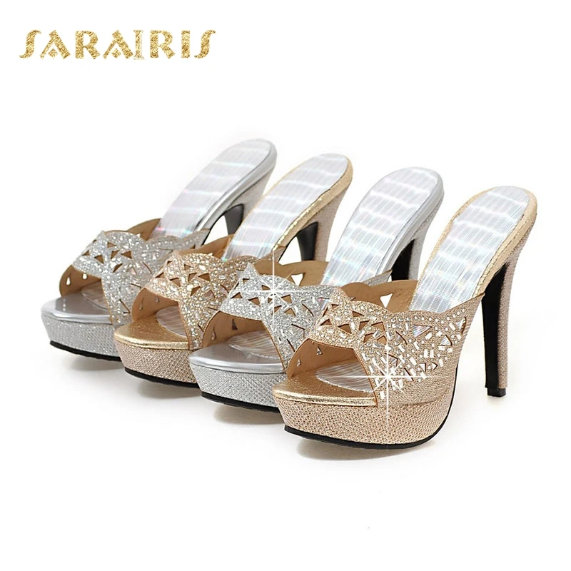 SaraIris/женские туфли на высоком каблуке с заостренным носком туфли с открытым открытый носок платформы Стразы с вырезами женская летняя обувь босоножки