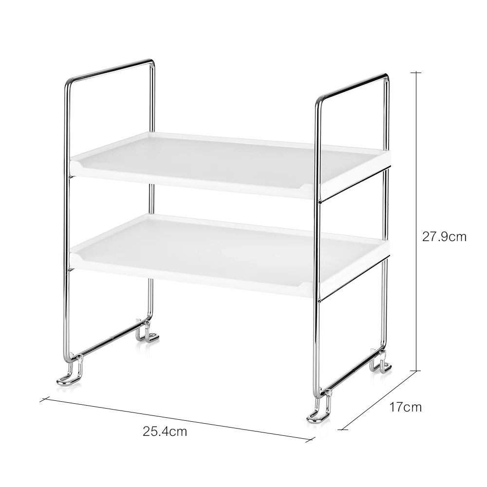 Кухня домашний стеллаж для хранения мини 2-х уровневые островного типа наращиваемых хранения полки столешницу шкаф Ванная комната органайзер для хранения