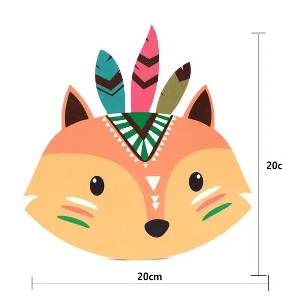 Милые наклейки на стену с лисой для детской комнаты, Мультяшные наклейки для детской комнаты, декоративные наклейки для детской комнаты, плакаты, деревянные наклейки, декоративные таблички, краски - Цвет: E