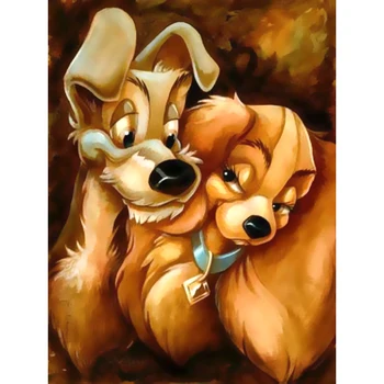 

5D Diy Diamond Painting Cross Stitch The Dog Full Round Diamond Mosaic Animal Needlework mosaic Diamond Embroidery Gift