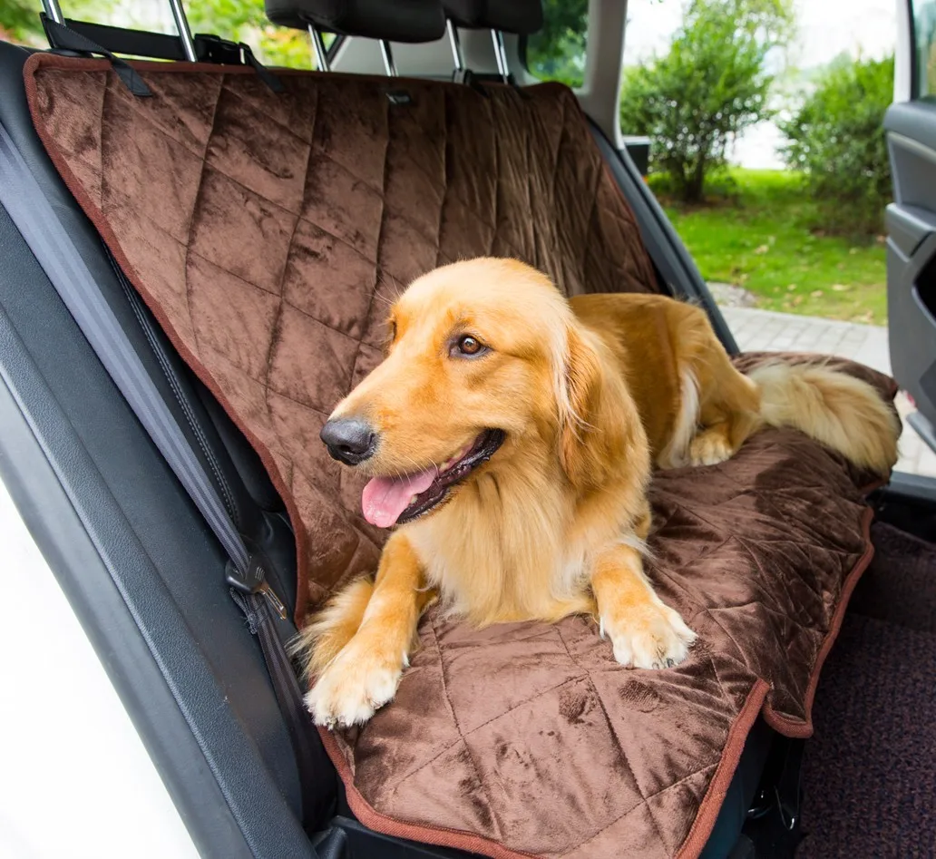 Car Pet Seat Covers Waterproof Short Plush Quilted Fabric Car Single