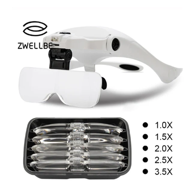 Eyelash Extension 5 Lens Adjustable Headband Magnifying Glass Magnifier