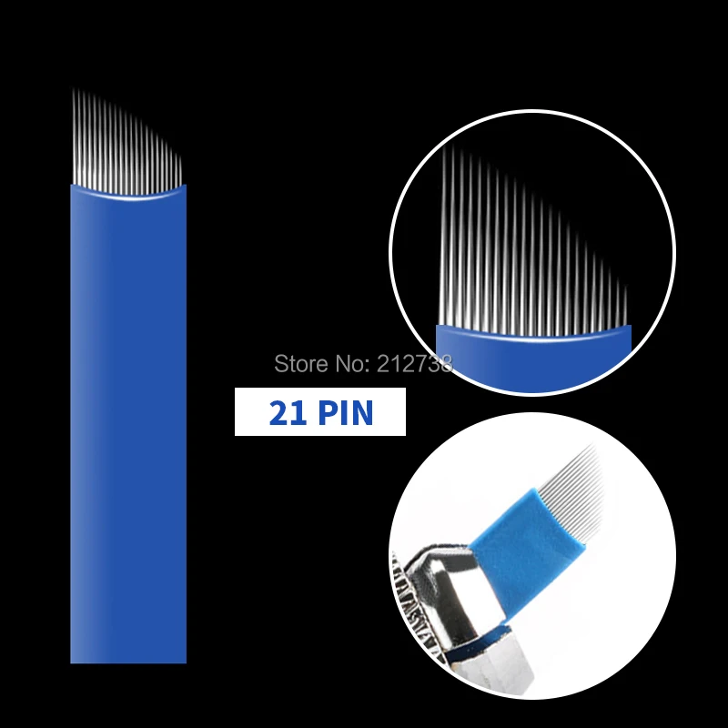 50 шт. 12 14 16 18 21Pin u-образный Перманентный макияж бровей Тату иглы Лезвия для 3D вышивки микроблейдинг Татуировки Ручка аксессуар