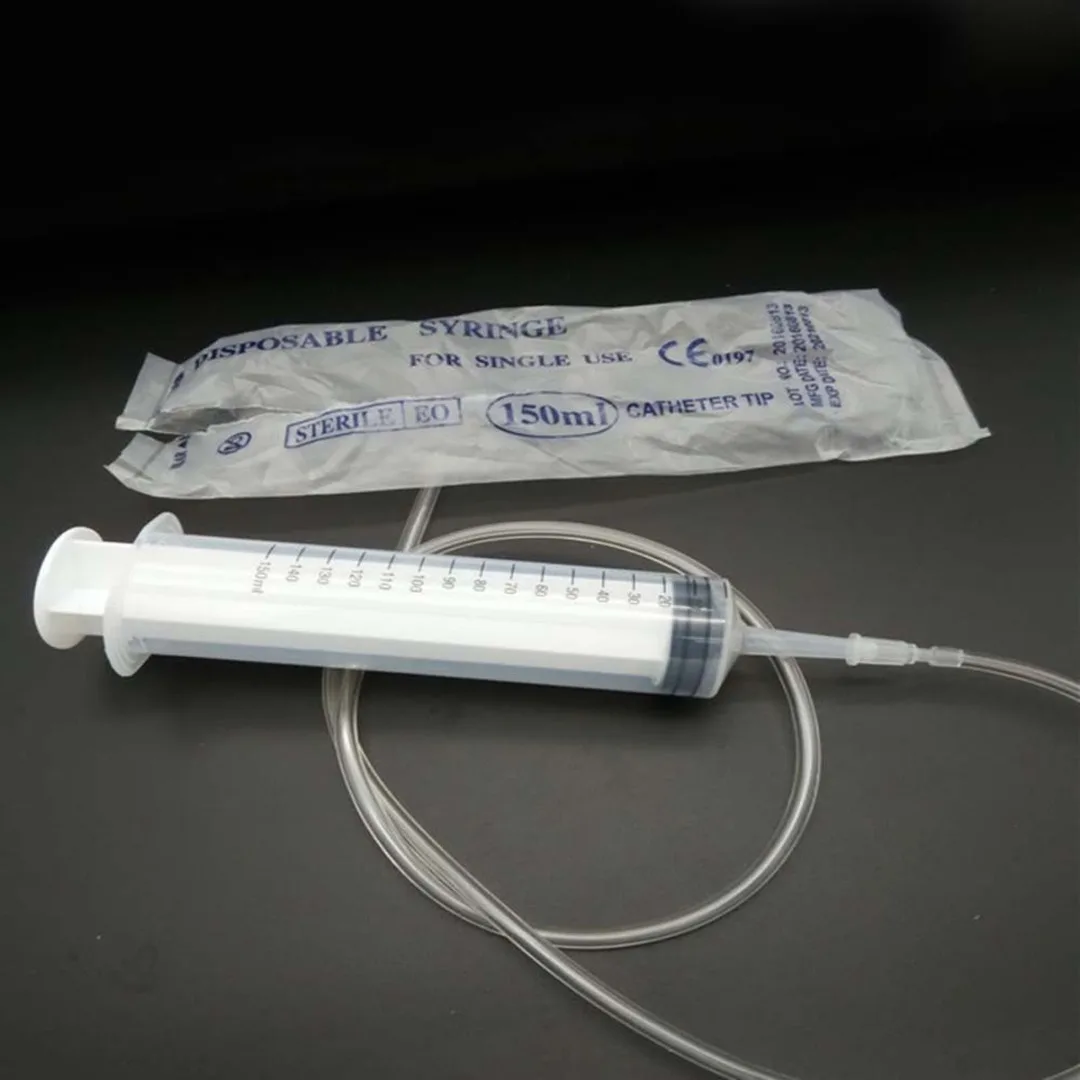 

Measuring Syringe Plastic & Silicone Syringe 150ml Syringe Reusable Large Hydroponics Nutrient Measuring & 70cm Tube