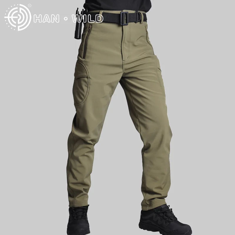Poco de la piel de tiburón, impermeable a prueba de viento al aire libre senderismo Trekking CS caza de camuflaje pantalones hombres pantalones de lana pantalones de ejército Pantalones Poco de la piel de tiburón, impermeable a prueba de viento al aire libre senderismo Trekking CS caza de camuflaje pantalones hombres pantalones de lana pantalones de ejército Pantalones