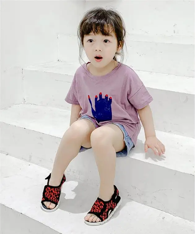 2019 летняя детская обувь для маленьких мальчиков и девочек сандалии резиновые детские повседневные дышащая пляжная обувь нескользящие