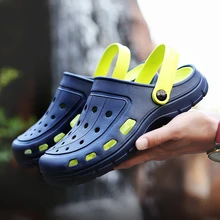 Новинка; садовые Вьетнамки; водонепроницаемая обувь для мужчин; быстросохнущие летние пляжные шлепанцы; уличные сандалии без застежки; спортивные шлепанцы с перфорацией; EVA