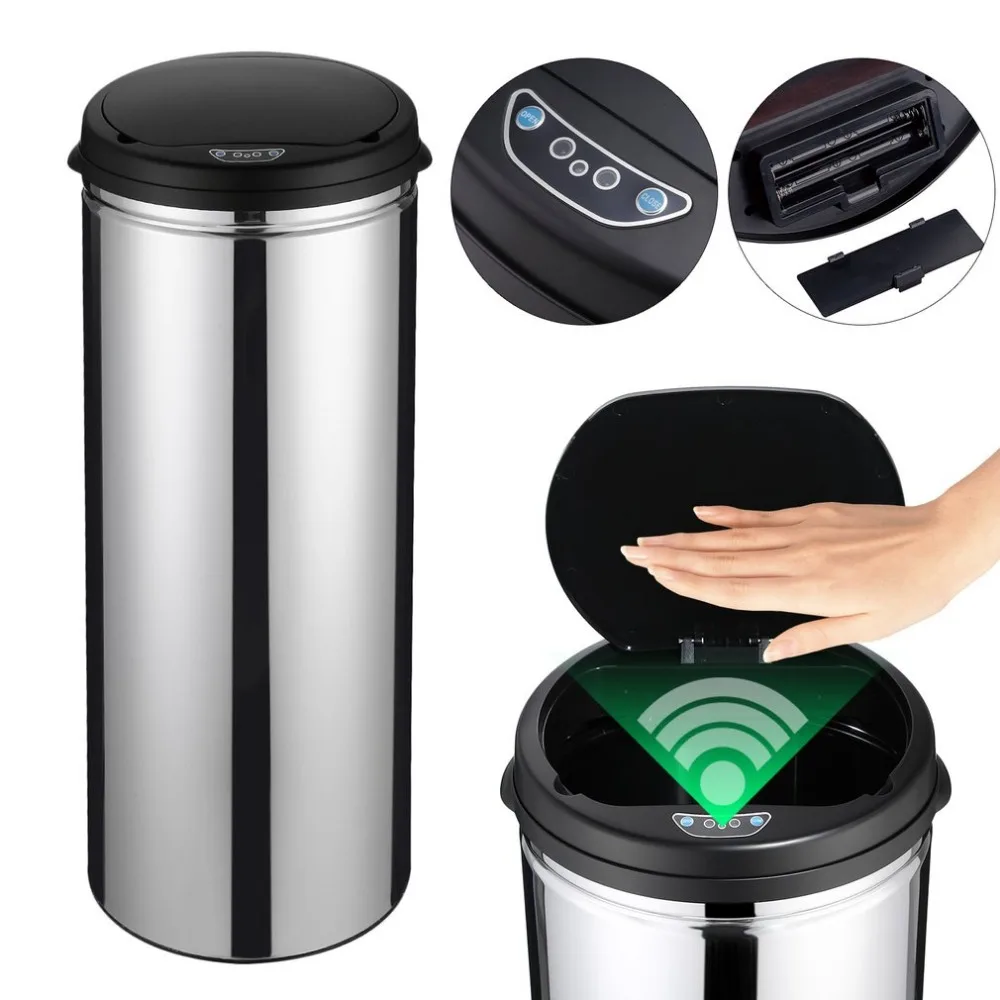 

Newest Smart Sensor Dustbin Household Trash Bin SD-009-B 50L Capacity Inductive Type Trash Can Humanized Design Bin Garbage Box