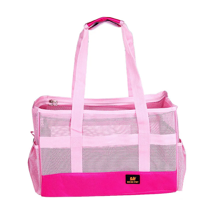 Переносные нейлоновые сумки из дышащей сетки для собак, уличная переноска для поездок, сумка для переноски, PB760 - Цвет: Pink