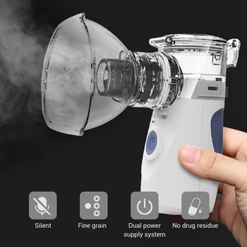 

Mini Handheld portable Inhale Nebulizer silent Ultrasonic inalador nebulizador Children Adult Rechargeable Automizer