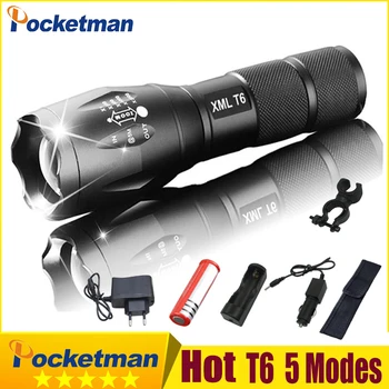 

2018 HOT 7000LM XM-L T6 LED Tactical Flashlight Aluminum Light Zoomable Flashlight Torch Lamp For 18650 or 3*AAA z85