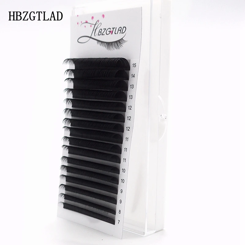 

All size C/D/DD 16rows/case 7~15mm mix premium natural synthetic mink individual eyelash extension makeup maquiagem cilios