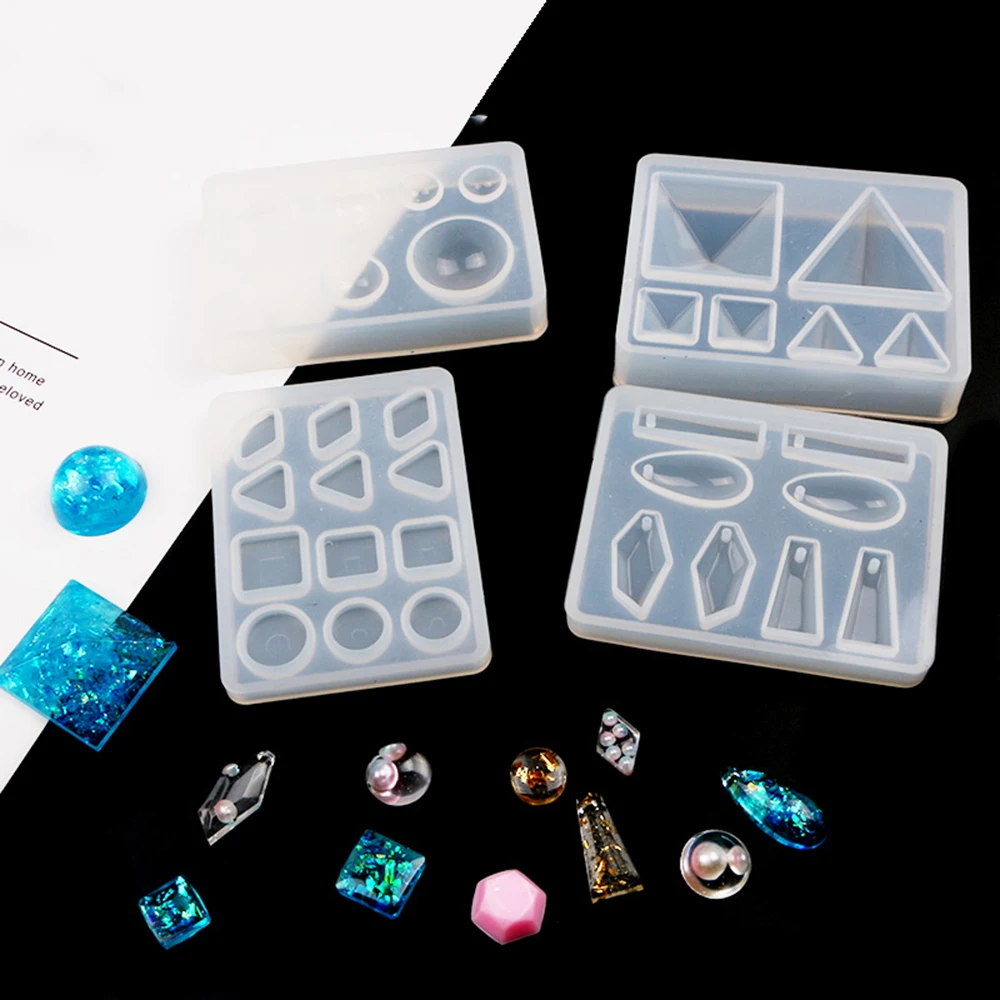 New Resin Jewelry Mold DIY Silicone Crystal Drop Tape Hole Pendant