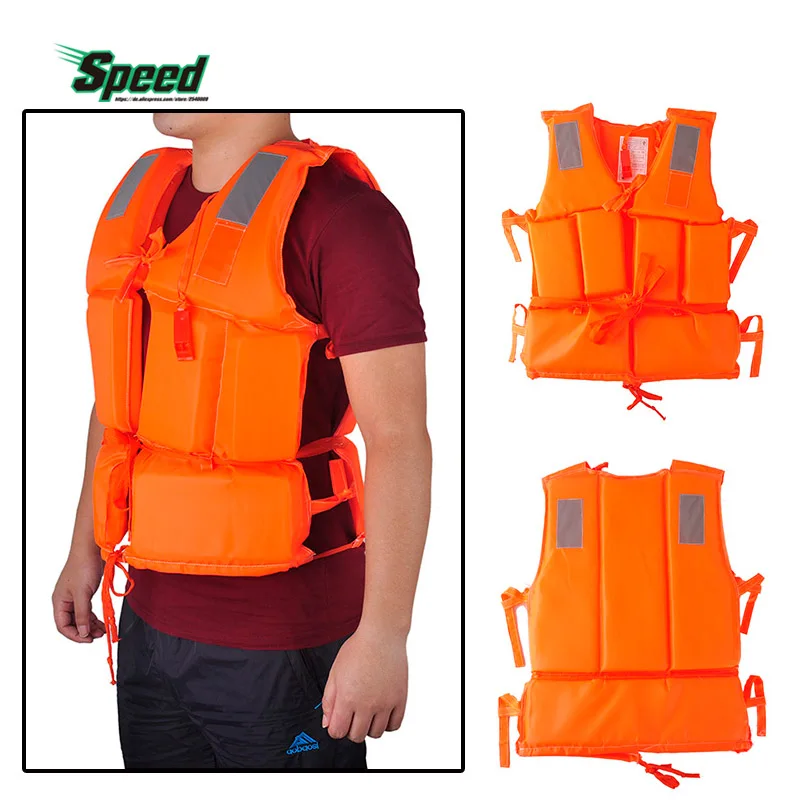 

Adult Polyester Safety Life Jacket Universal Swimming Underwater Drifting Boating Ski Surfing Vest With Whistle