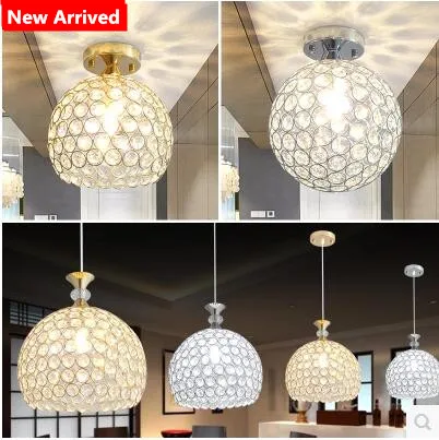 

Minimalist Single head D15cm crystal ceiling lamp led aisle lights Stainless steel corridor home balcony dining room lighting