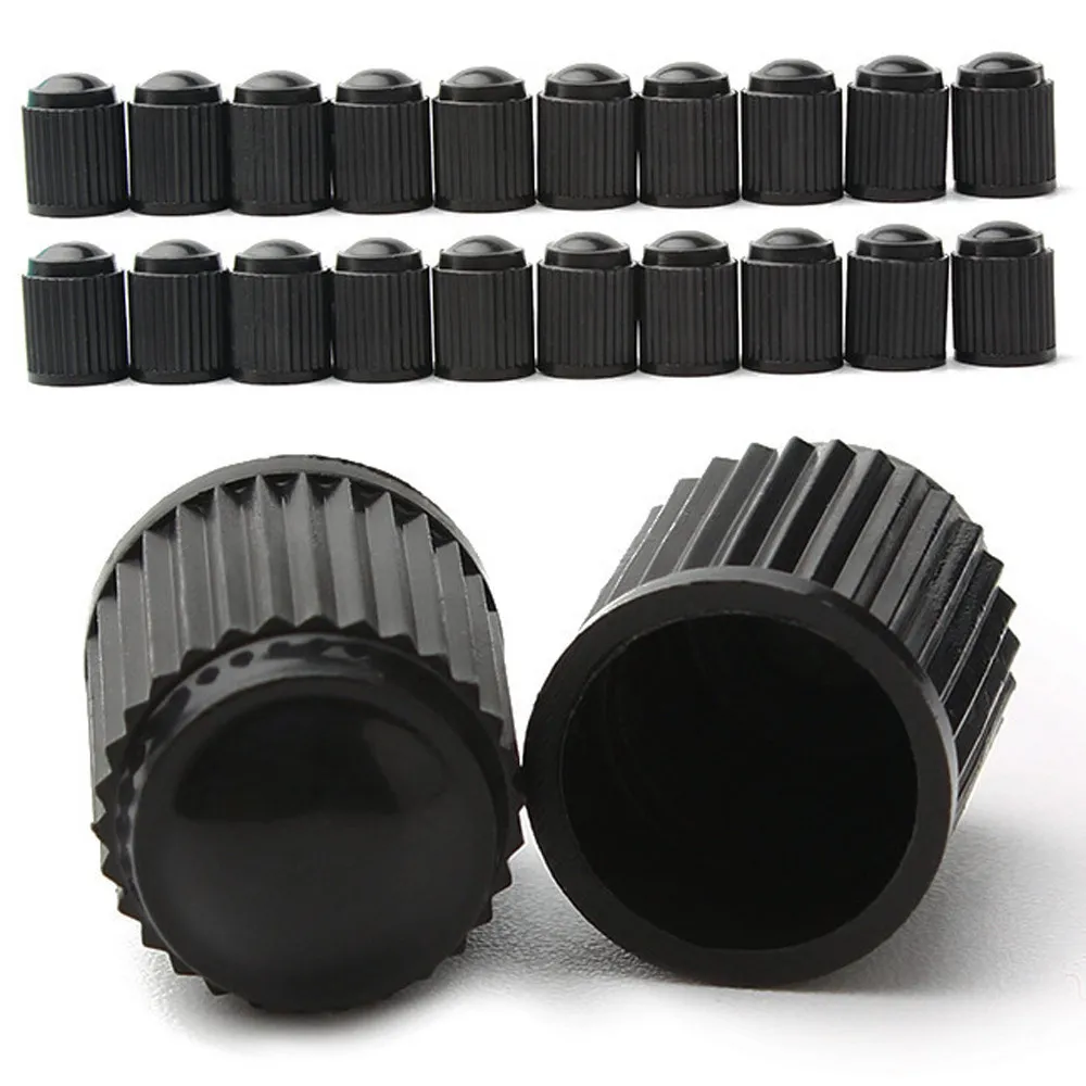 

2019# 100pcs Spare Black Plastic Motorcyle Bicycle Car Tyre Tire Valve Dust Cap Cover Car Accessories 40#