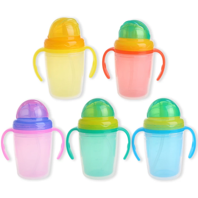 Baby Cups 230ml Cute Baby Straw Cup Infant Newborn Bottle Children